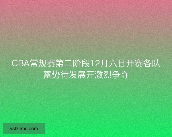 CBA常规赛第二阶段12月六日开赛各队蓄势待发展开激烈争夺